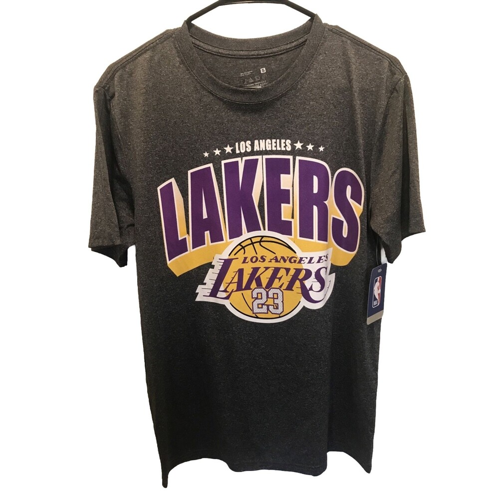 Lebron James #23 Los Angeles Lakers  T Shirt Mens Small Dark Gray NBA NWT